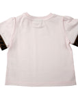 Fendi Baby Girls Ff Cuff Logo T-shirt Pink