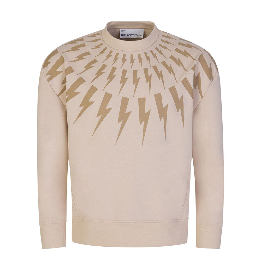 Neil Barrett Mens Thunderbolt Sweater Beige