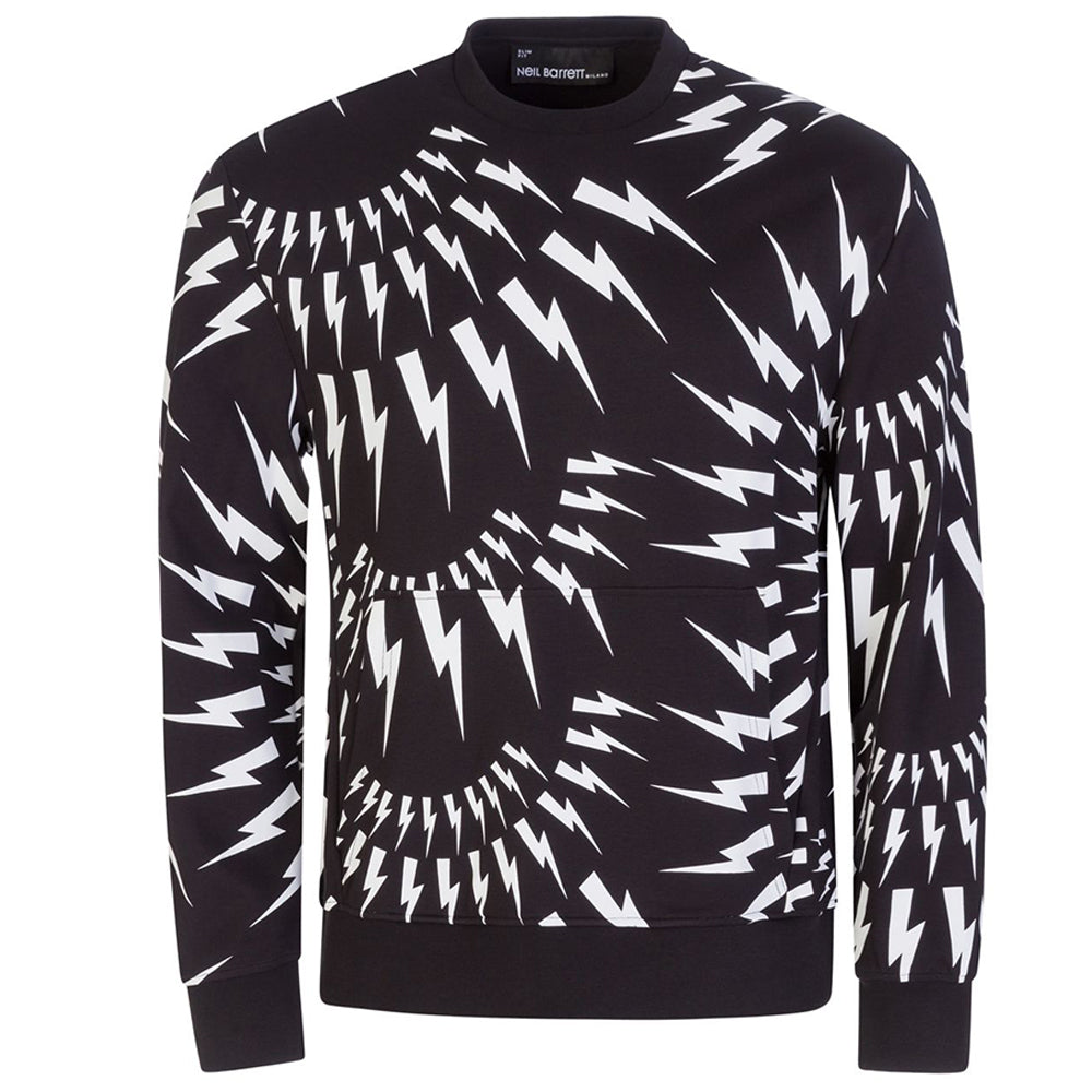 Neil Barrett Mens Crazy Bolt Sweater Black