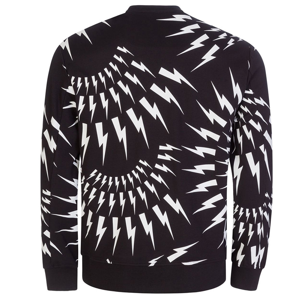 Neil Barrett Mens Crazy Bolt Sweater Black