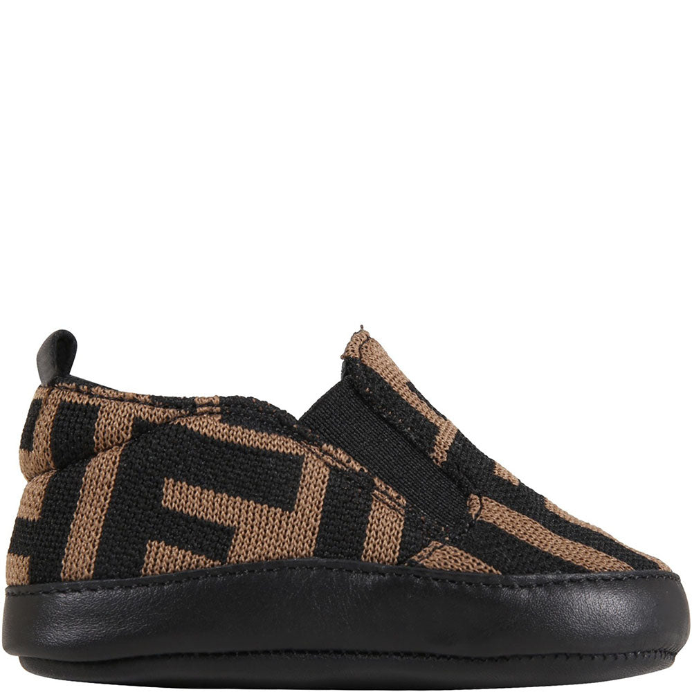 Fendi Baby Unisex FF Sneakers Brown