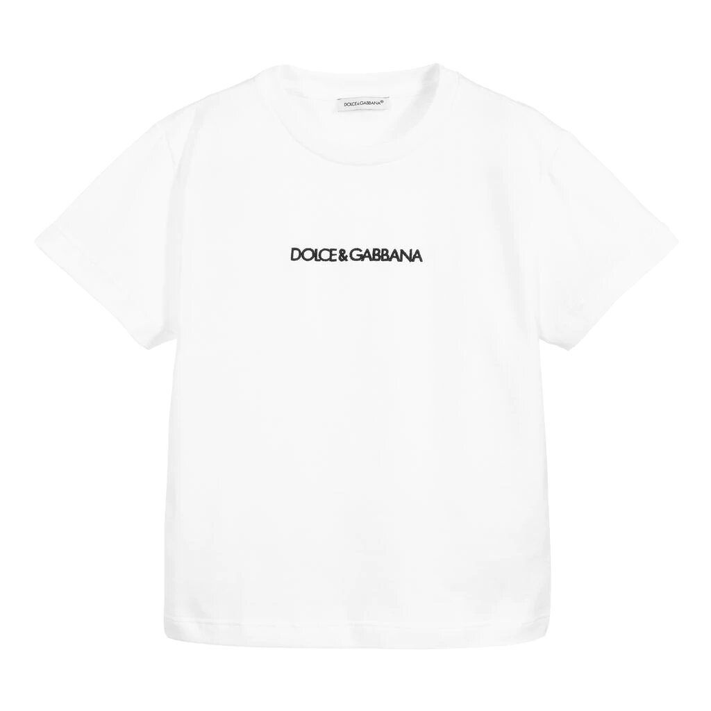 Dolce &amp; Gabbana Unisex Kids Cotton Logo T-Shirt White