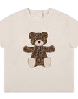 Fendi Baby Unisex Teddy Bear T-shirt Beige