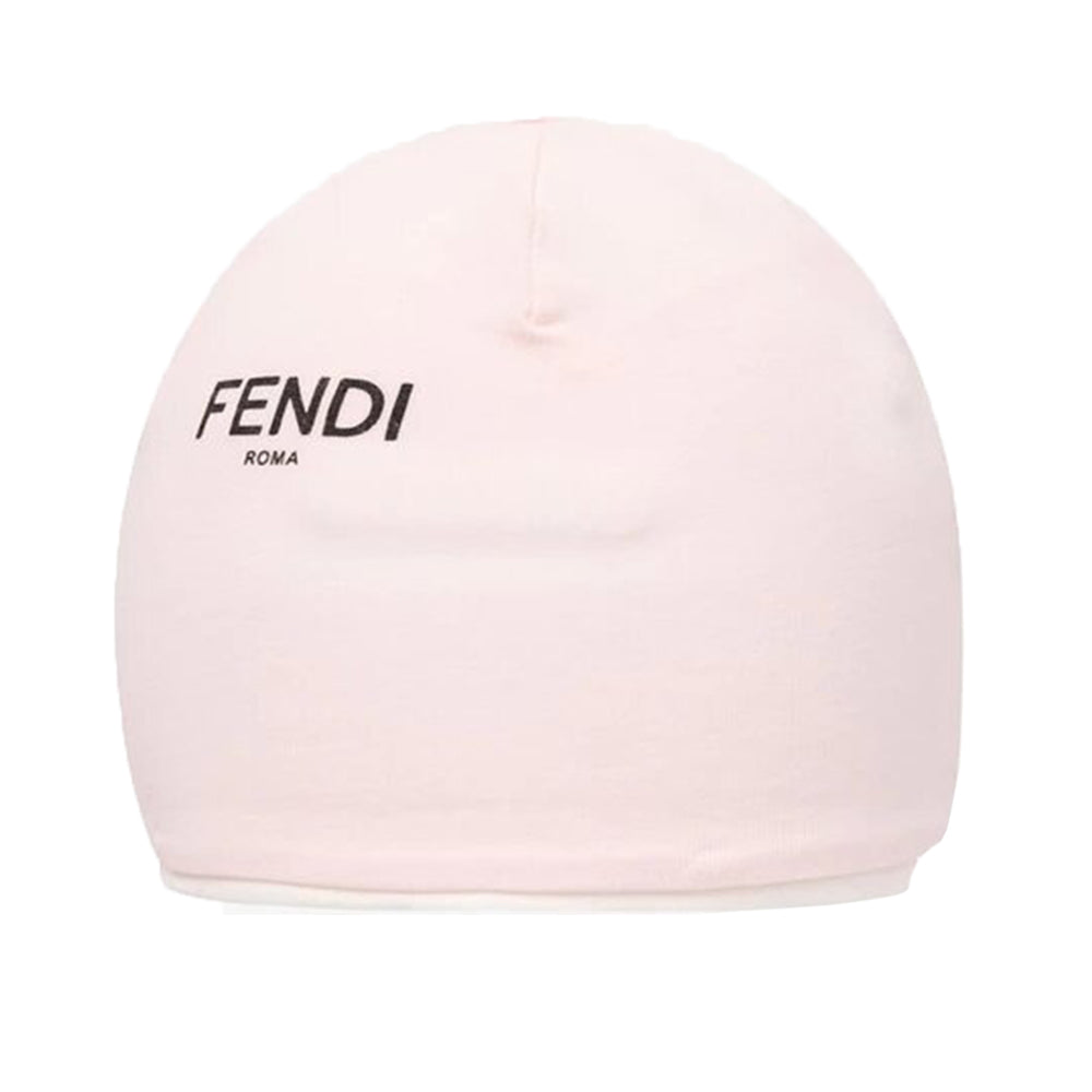 Fendi Baby Girls Bear Logo Babygrow And Hat Set Pink