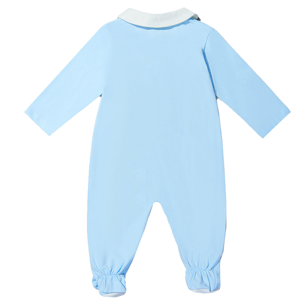 Fendi Baby Boys Bear Logo Babygrow And Hat Set Blue