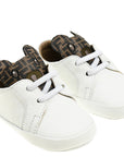 Fendi Babys Unisex  Leather Trainers White