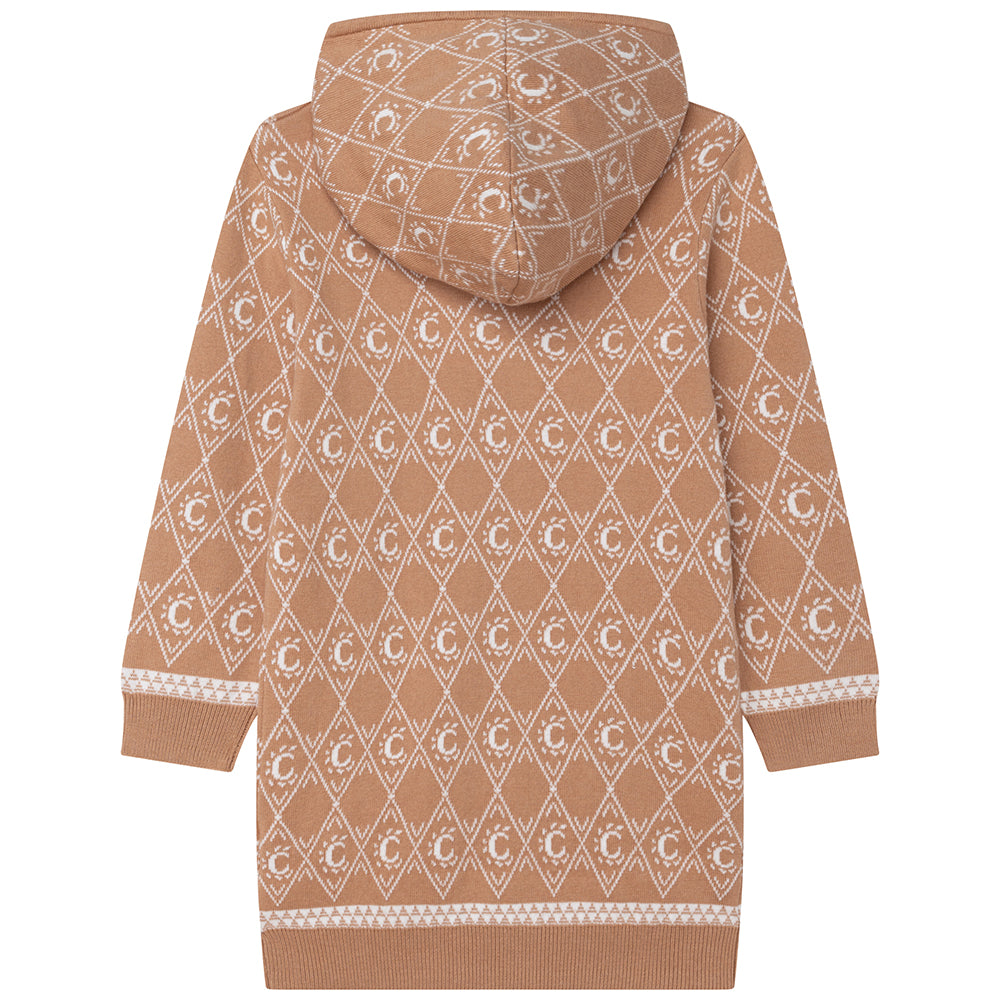 Chloe Girls Knitted Dress Brown