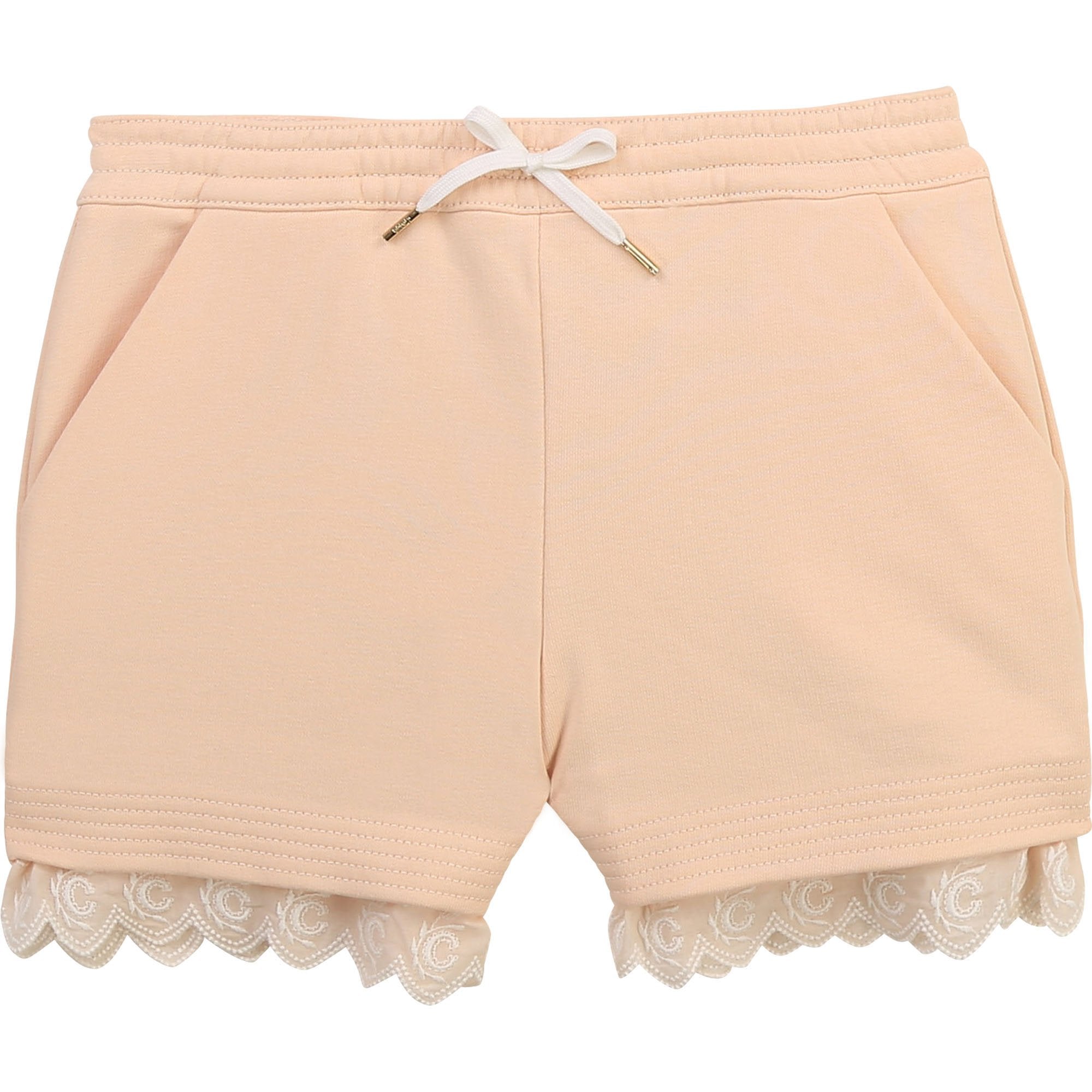 Chloé Girls Pink Logo Shorts