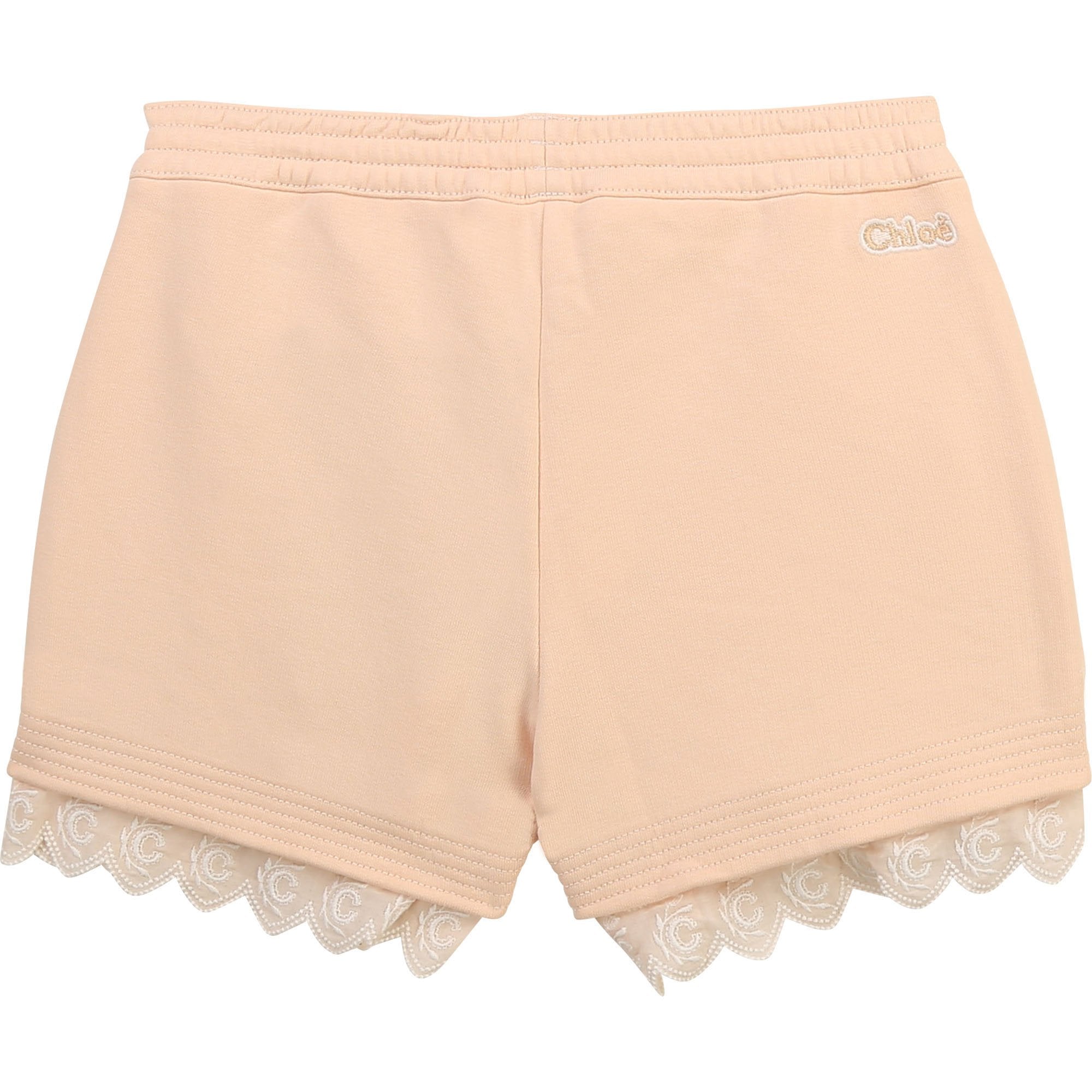 Chloé Girls Pink Logo Shorts