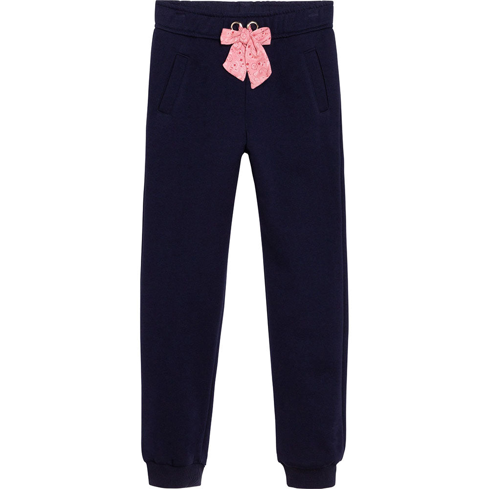 Chloe Girls Bow Joggers Navy