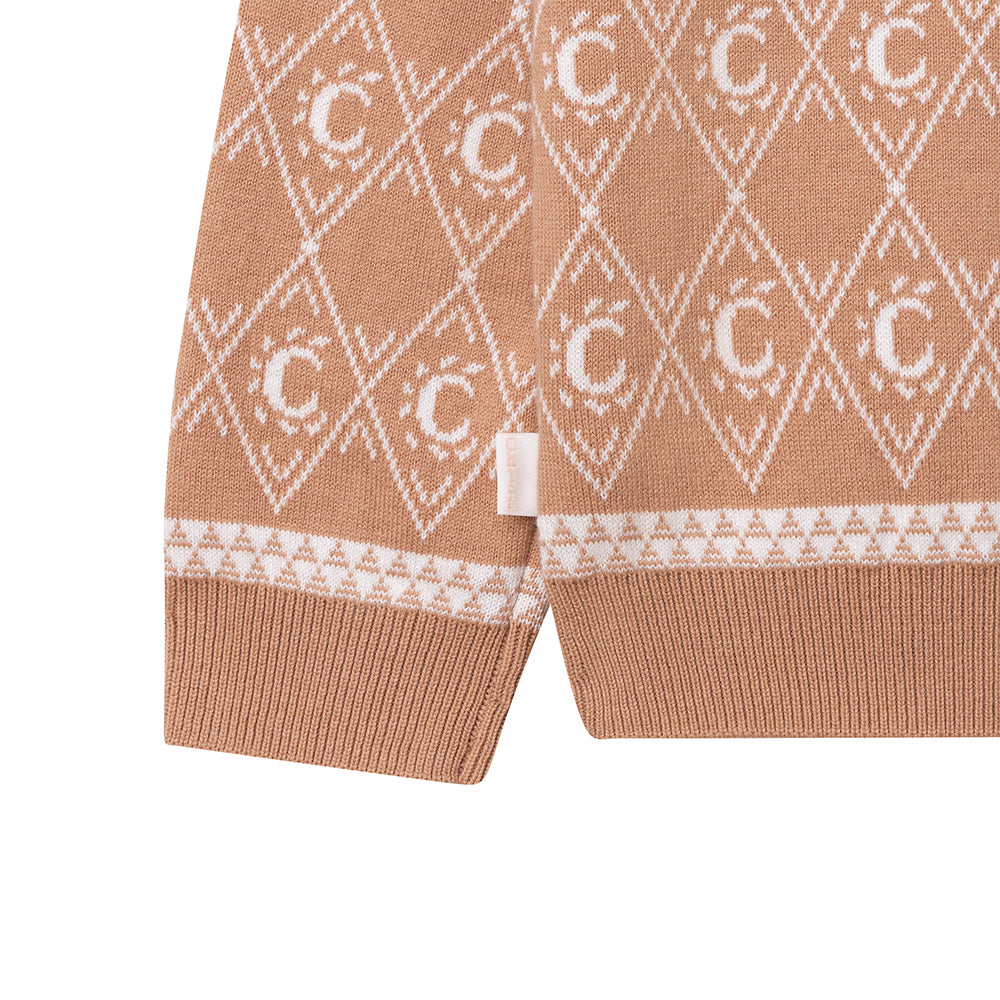 Chloe Girls Knitted Hoodie Brown