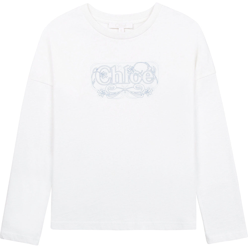Chloe Girls Long Sleeve T-Shirt White