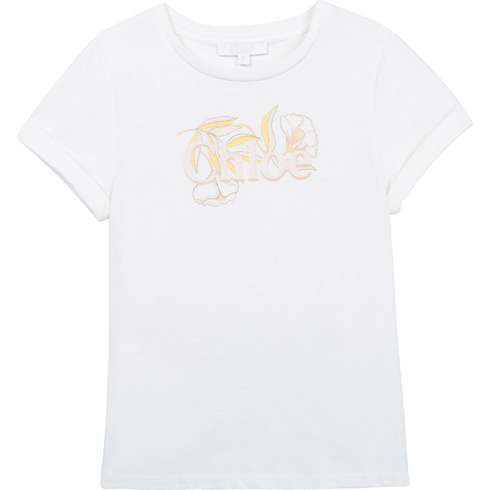 Chloe Girls Logo T-Shirt White