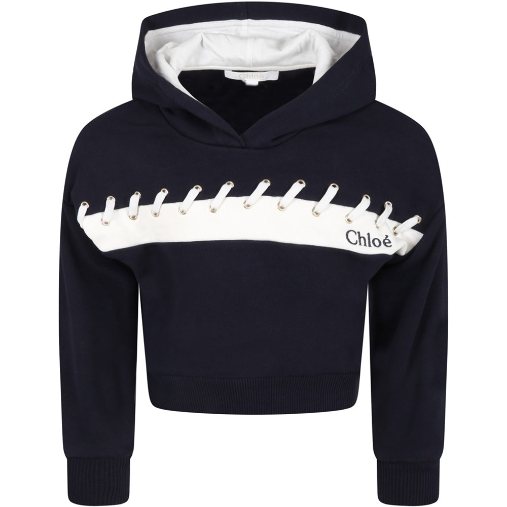 Chloe Girls Cotton Hoodie Navy