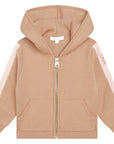 Chloé Girls Knitted Zip Up Cardigan Brown