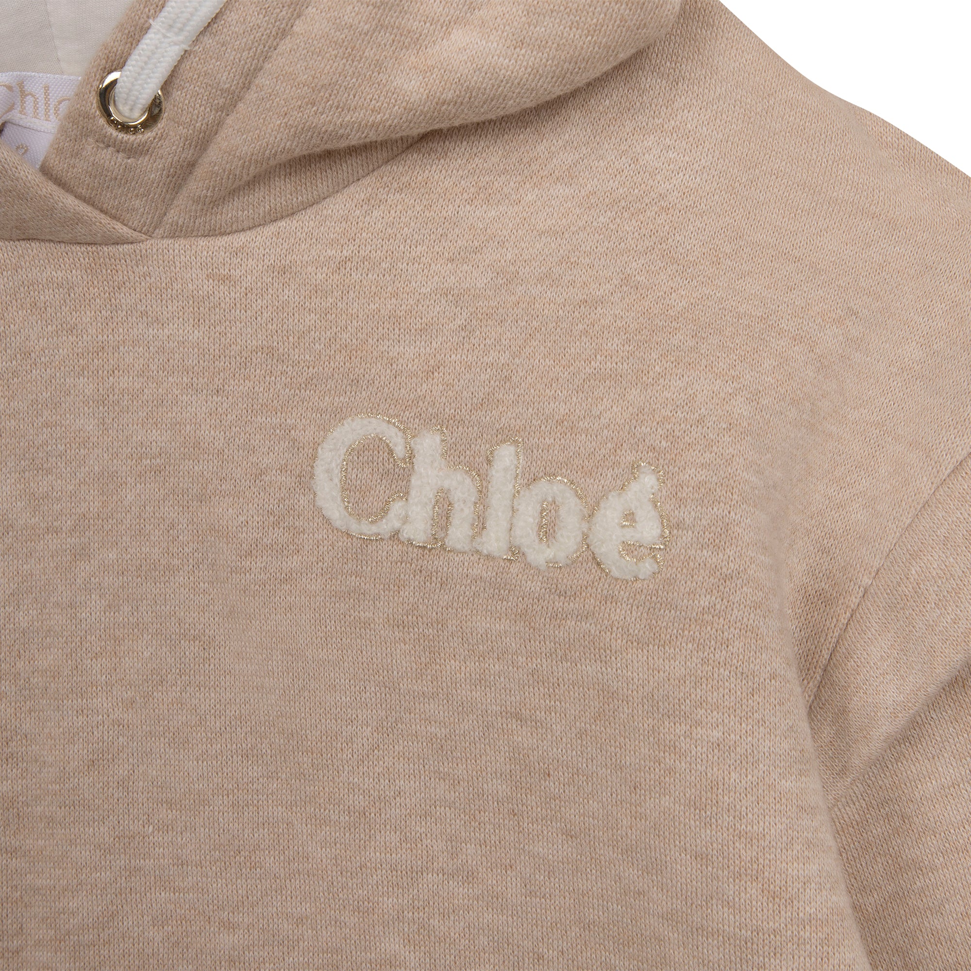 Chloé Girls Classic Logo Hoodie Beige