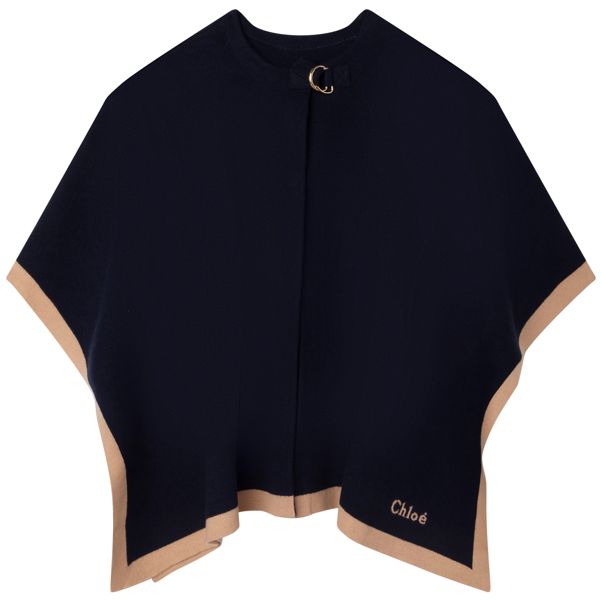 Chloé Girls Blue Knitted Cape