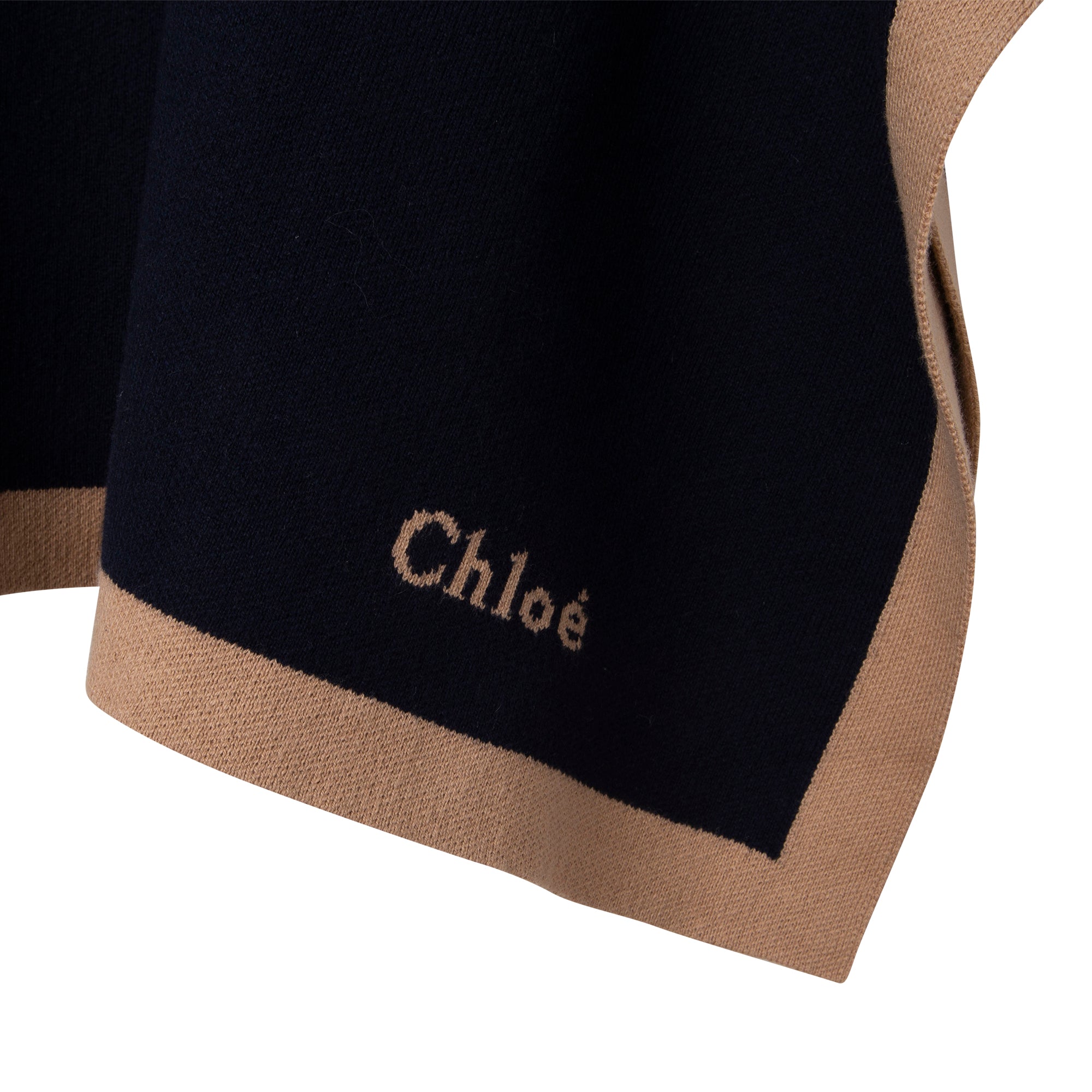 Chloé Girls Blue Knitted Cape