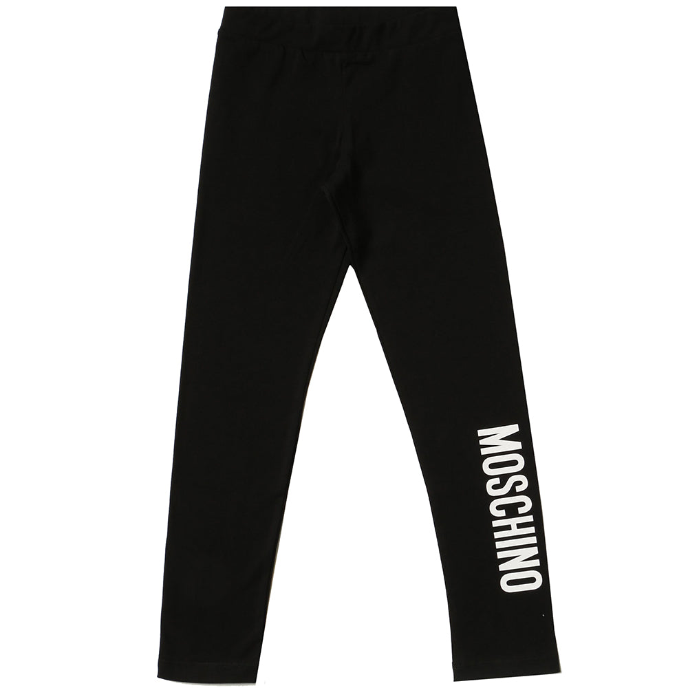 Moschino Girls Logo Leggings Black