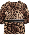 Dolce & Gabbana Girls Leopard Print Blouse Brown