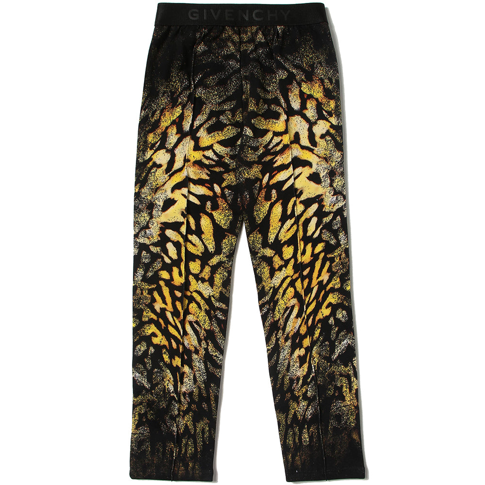 Givenchy Girls Animal Print Sweatpants Black