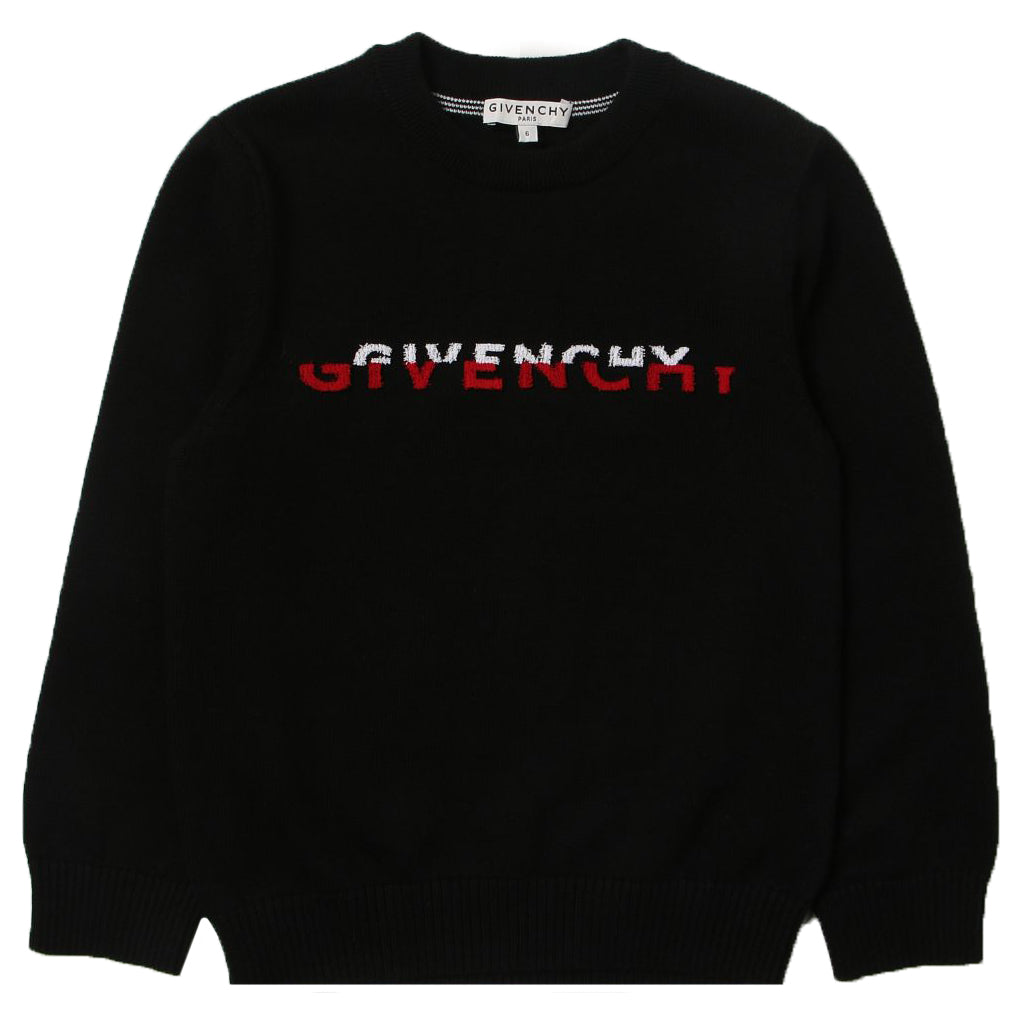 Givenchy Boys Logo Knit Sweater Black