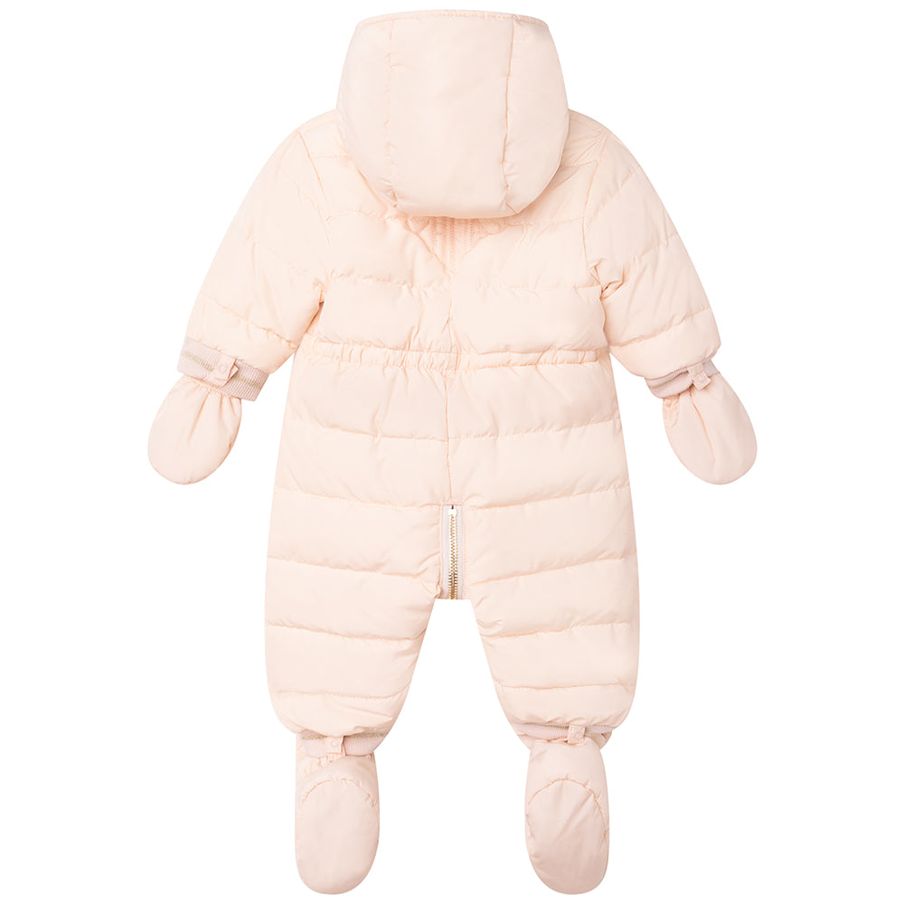 Chloe Baby Girls Hooded Snowsuit Pink