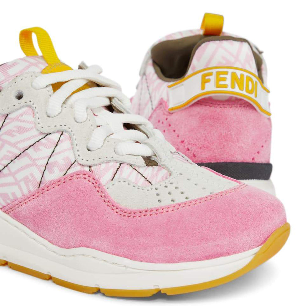 Fendi FF Suede Trim Sneakers Pink