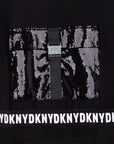 DKNY Girls Black Hooded Logo Dress