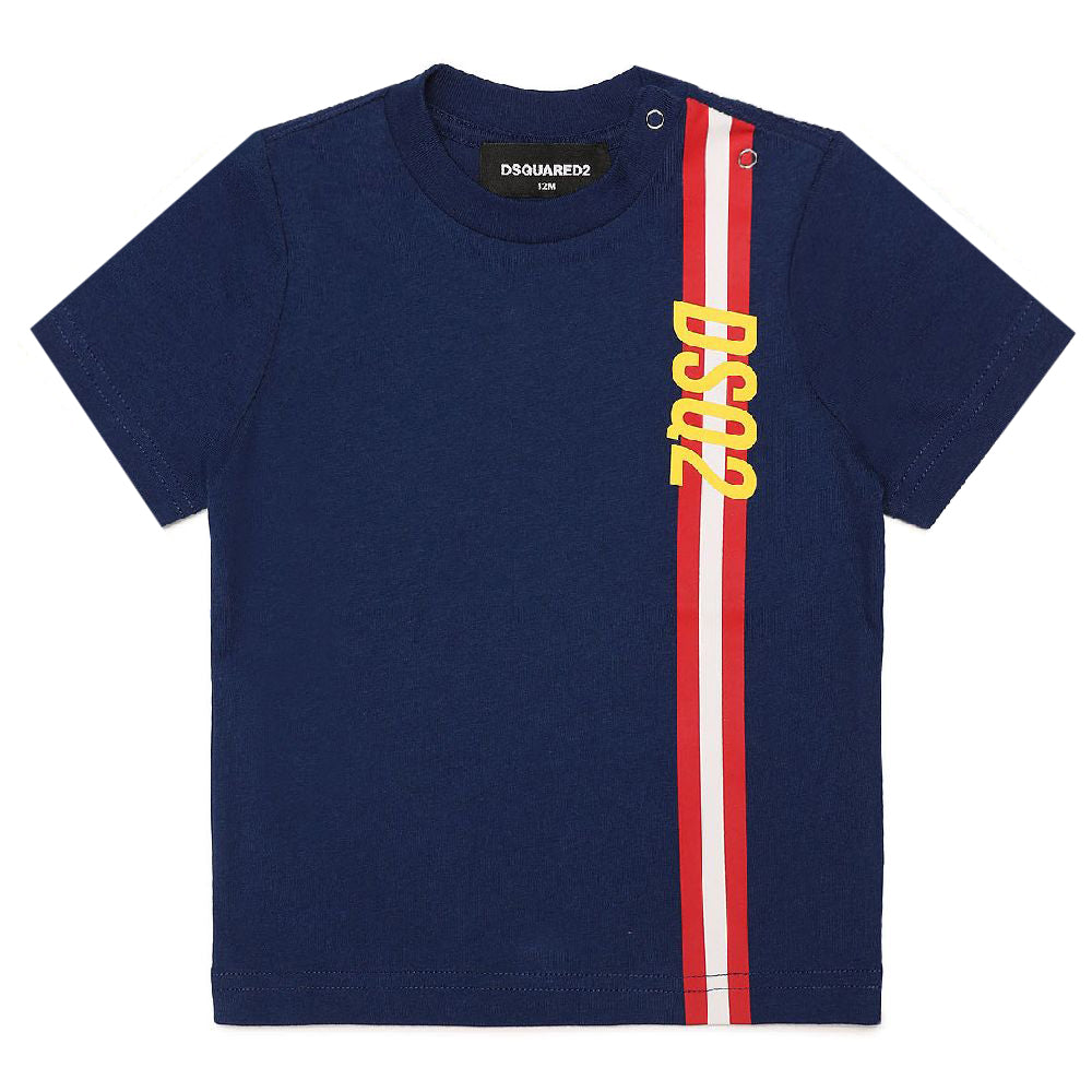 Dsquared2 Baby Boys Striped Logo T-shirt Blue