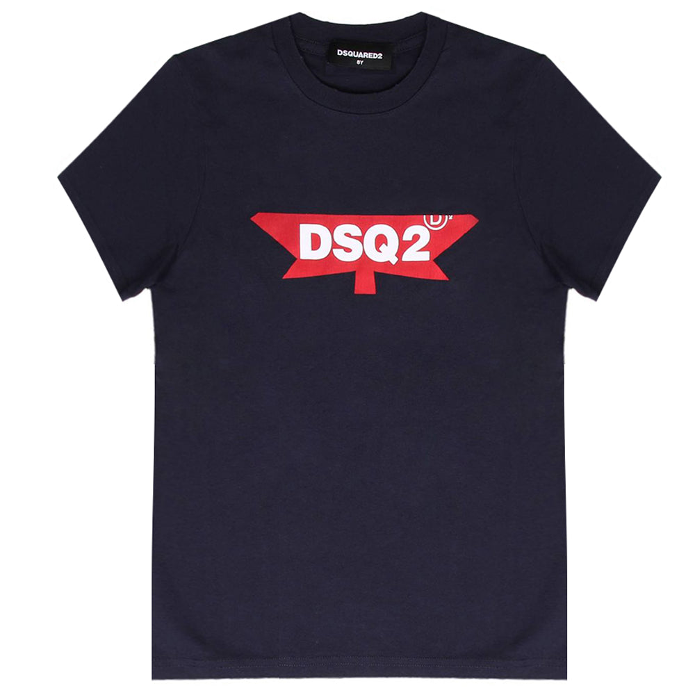 Dsquared2 Boys DSQ2 Logo T-shirt Navy