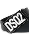 Dsquared2 Boys Logo Plaque Leather Belt Black