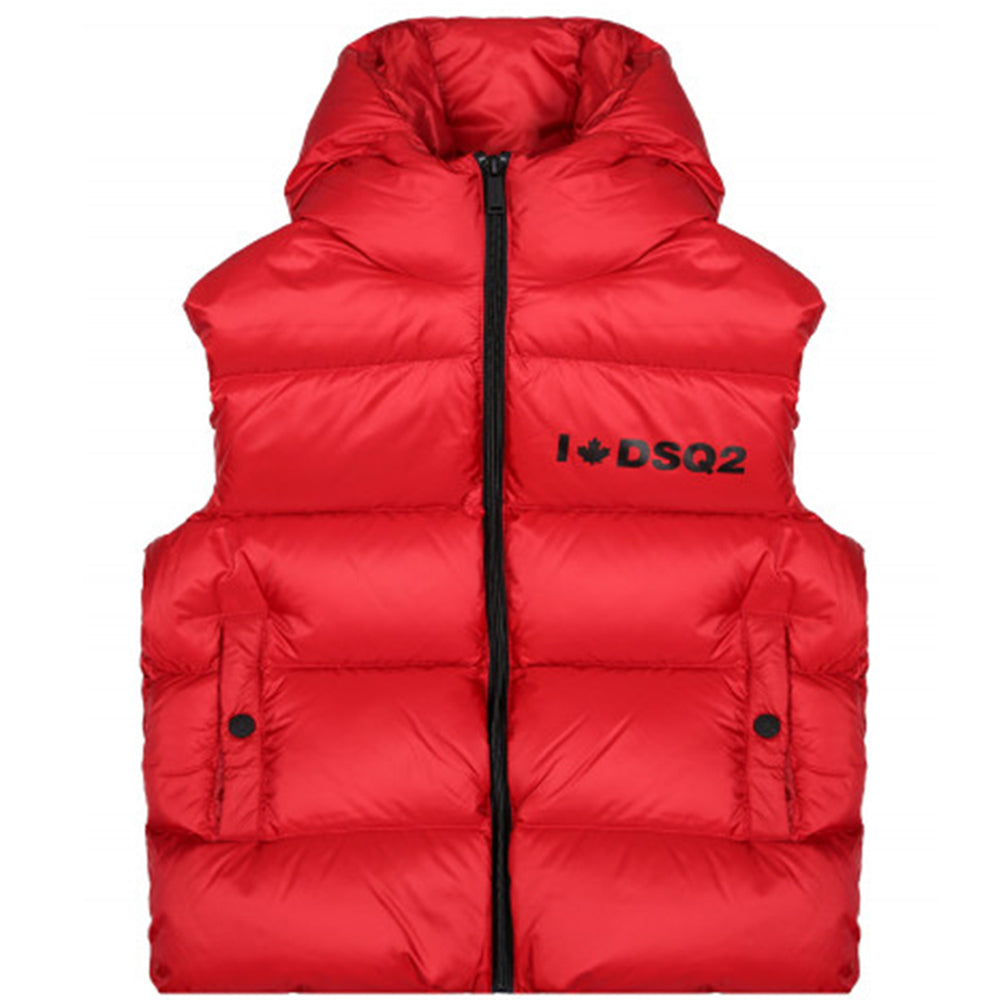 Dsquared2 Boys Puffer Gilet Red