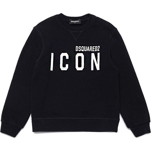 Dsquared2 Boys Black logo print cotton sweatshirt