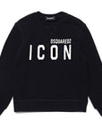 Dsquared2 Boys Black logo print cotton sweatshirt