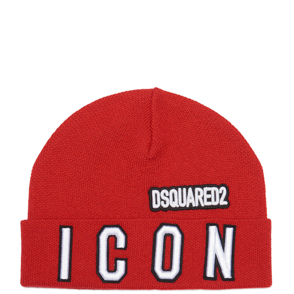 Dsquared2 Boys Icon Logo Print Beanie Red