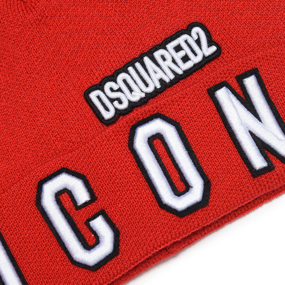 Dsquared2 Boys Icon Logo Print Beanie Red