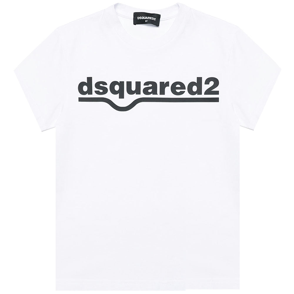 Dsquared2 Boys Logo Crew Neck T-Shirt White