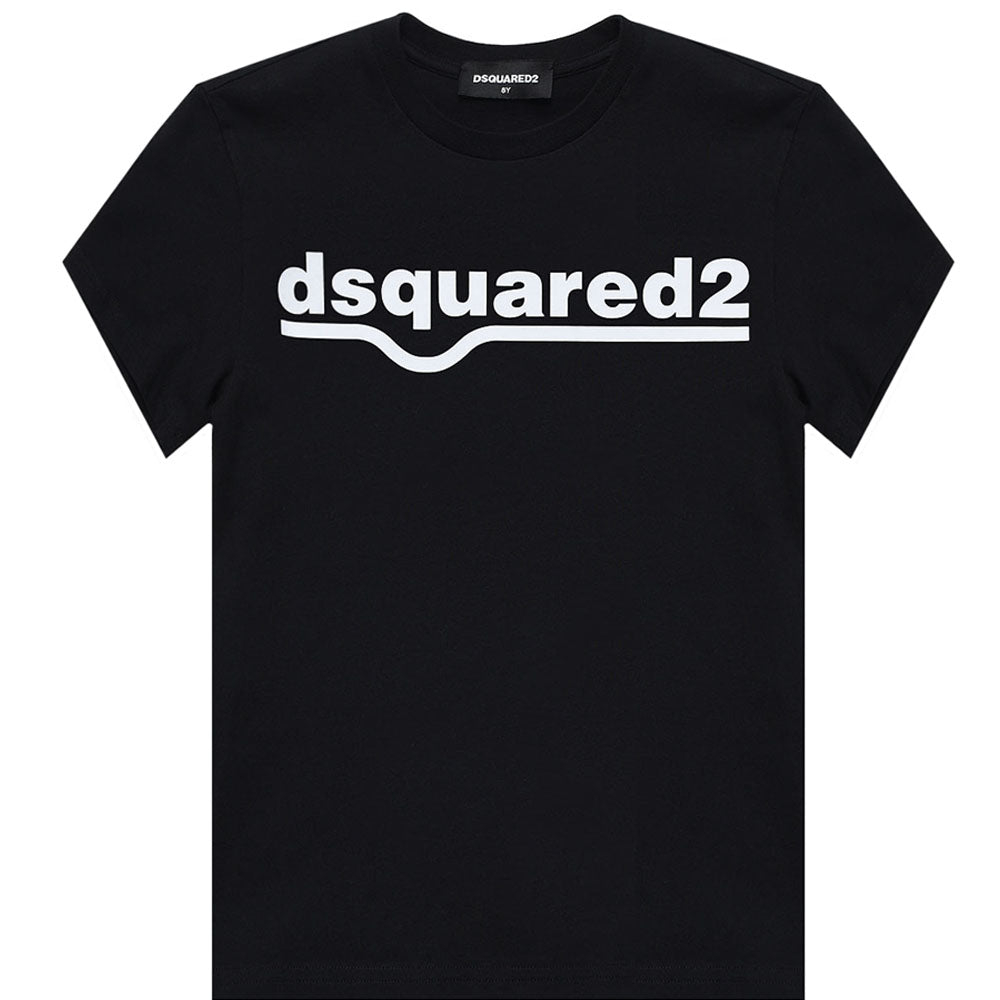 Dsquared2 Boys Logo Crew Neck T-Shirt Black