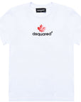 Dsquared2 Boys Logo Print Cotton T-Shirt White