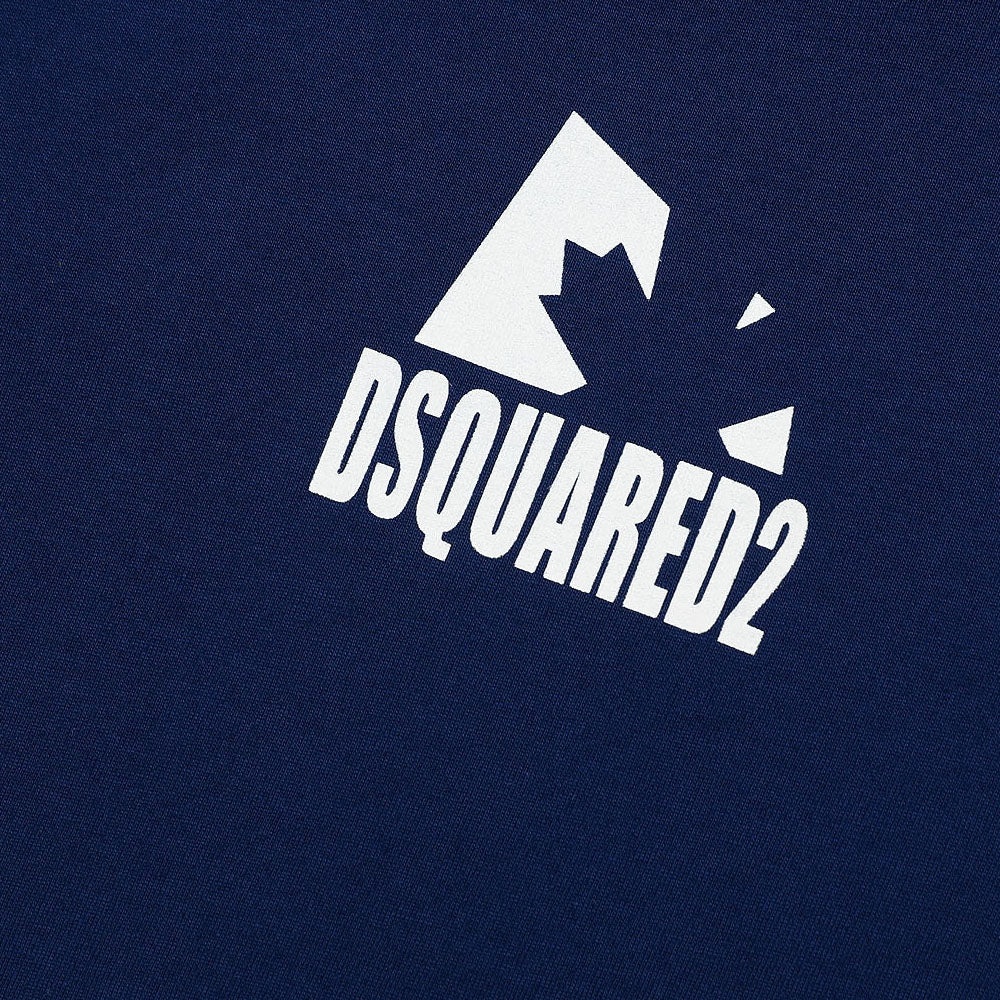 Dsquared2 Boys Logo Print Cotton T-Shirt Navy