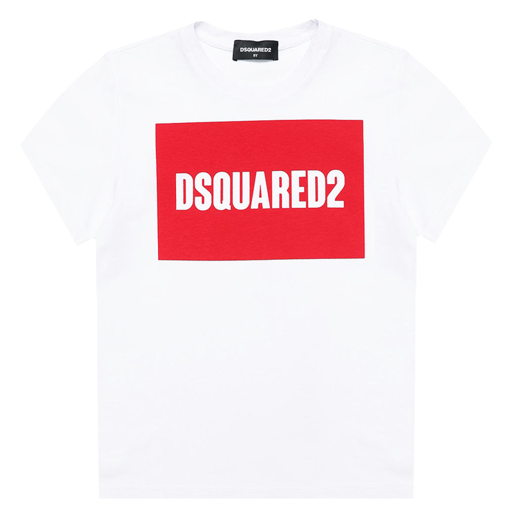Dsquared2 Boys Logo Print T-Shirt White