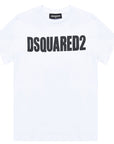 Dsquared2 Boys Logo Print Cotton T-Shirt White
