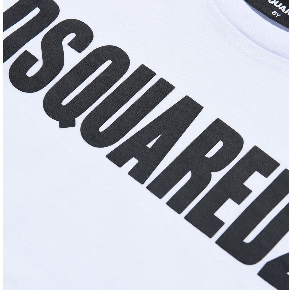 Dsquared2 Boys Logo Print Cotton T-Shirt White