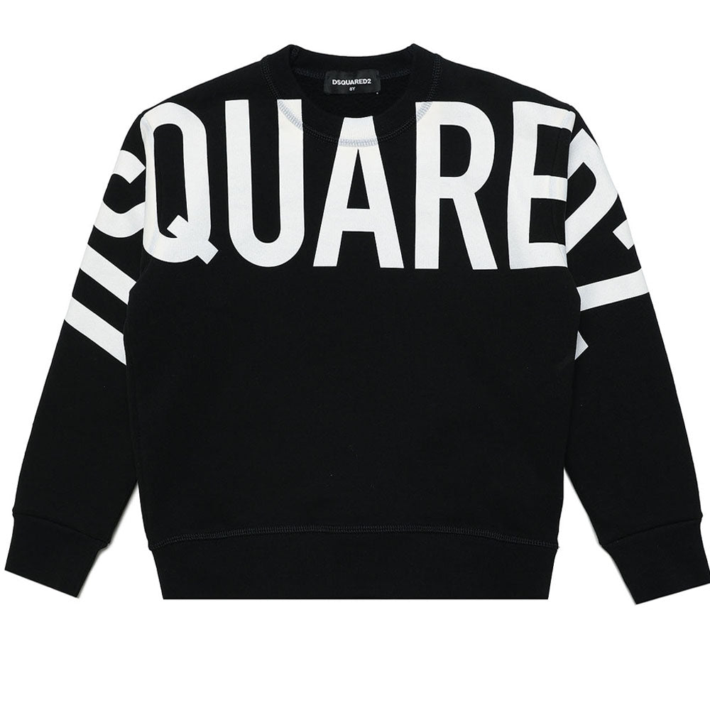Dsquared2 Boys Logo Print Cotton Sweatshirt Black