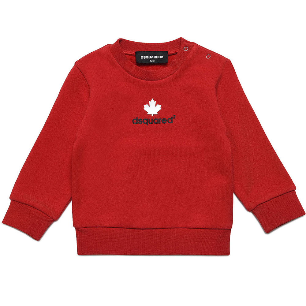 Dsquared2 Baby Boys Logo Print Cotton Sweatshirt Red