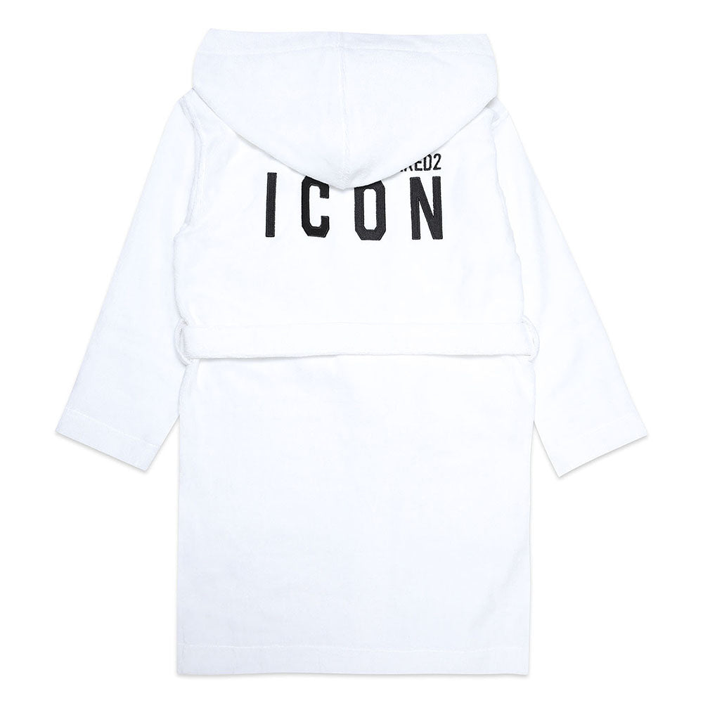 Dsquared2 Boys Icon Logo Bathrobe White