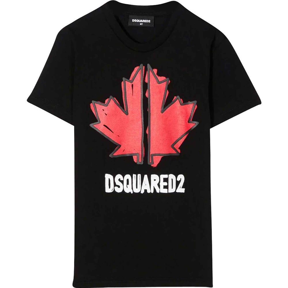 Dsquared2 Boys Cotton Logo T-shirt Black