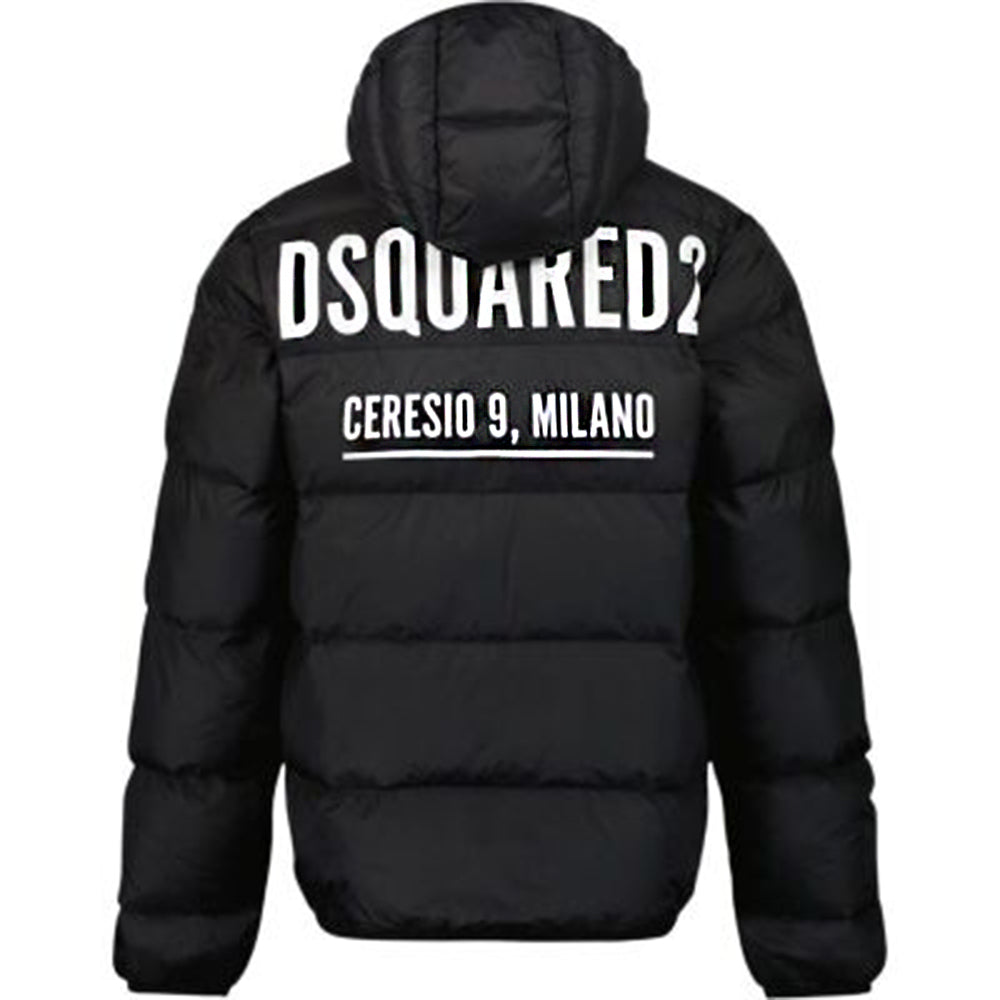Dsquared2 Boys Hooded Logo Jacket Black