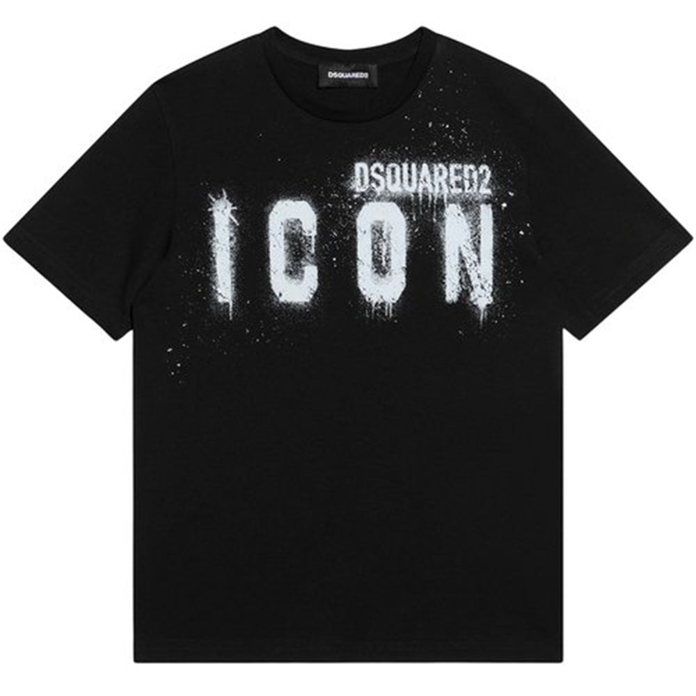 Dsquared2 Boys Spray Icon T-shirt Black